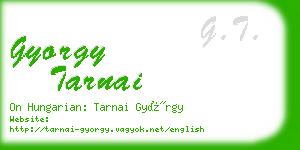 gyorgy tarnai business card